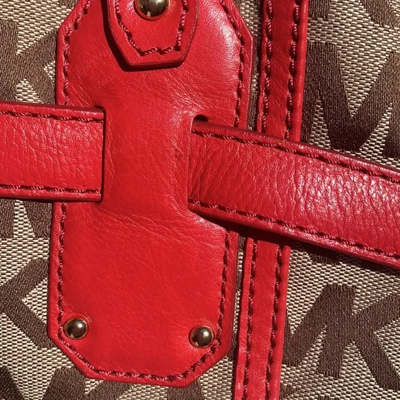 Michael Kors Red and Brown Women's Bag - Picture 14 of 14